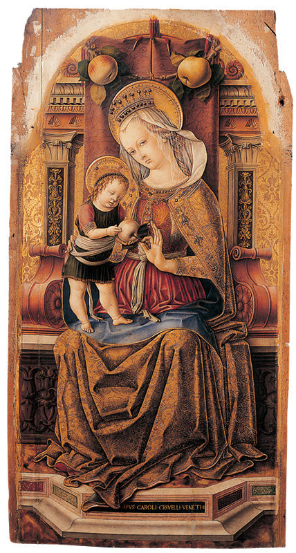 Jomfruen og Barnet i majestæt - Carlo Crivelli