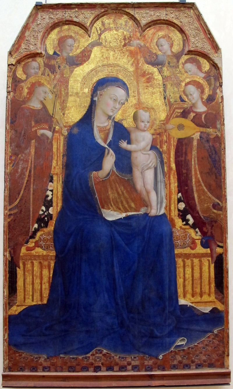 Jomfruen og barnet omgivet af engle - Stefano di Giovanni (Sassetta)