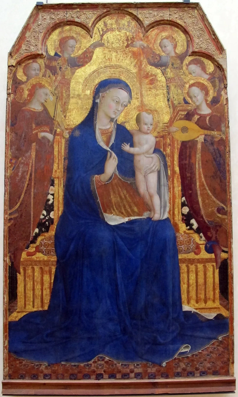 Jomfruen og barnet omgivet af engle - Stefano di Giovanni (Sassetta)