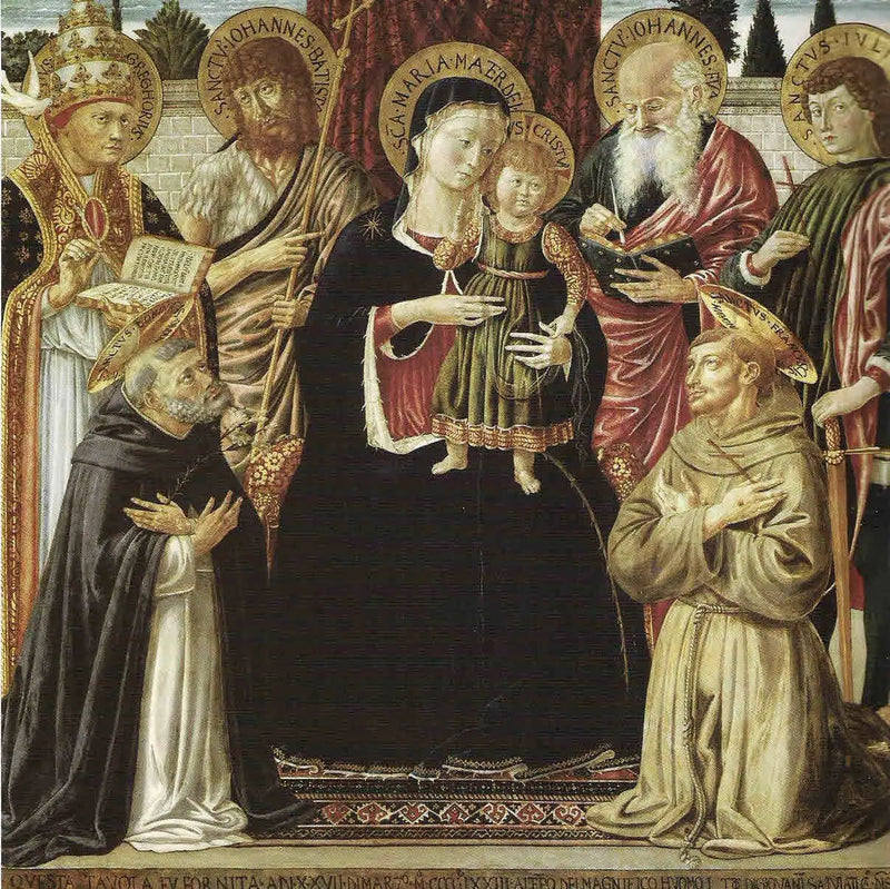 Jomfruen og barnet omgivet af helgener - Benozzo Gozzoli