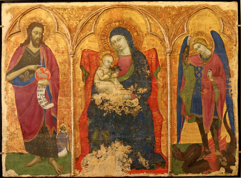 Jomfru Maria og Barnet mellem Sankt Johannes Døberen og Sankt Michael - Barnaba da Modena