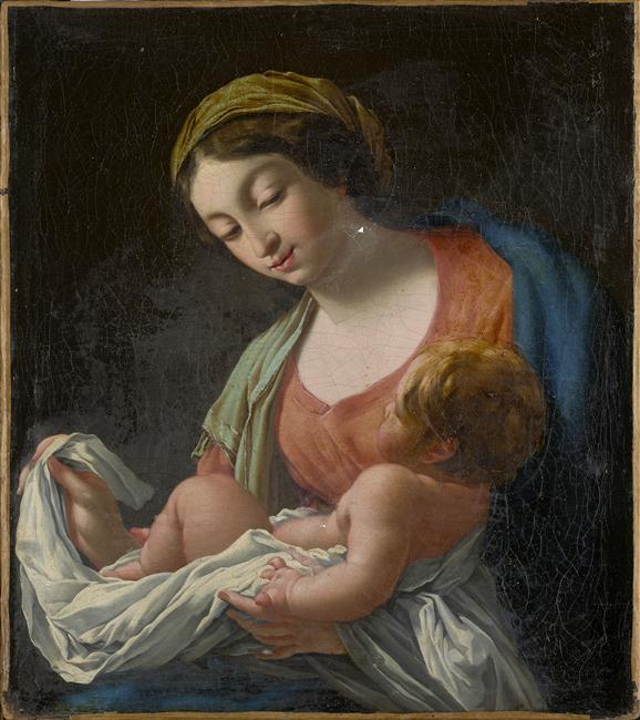 Jomfruen og barnet - Simon Vouet