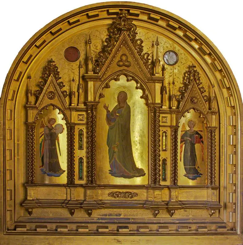 Jomfruen, flankeret af musikerengle - Fra Angelico