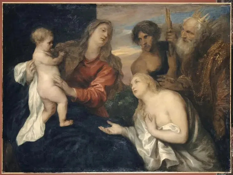 Jomfruen, Jesusbarnet og de Tre Syndere - Antoine van Dyck