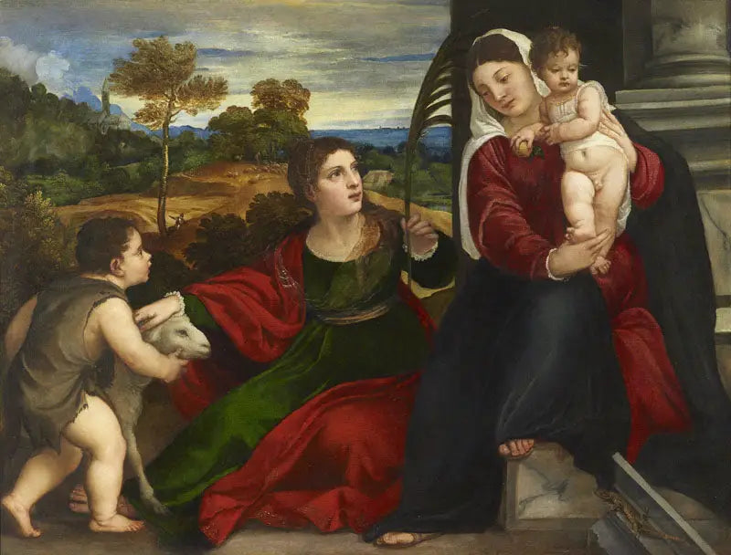Jomfruen, Barnet, Sankt Agnes og Sankt Johannes Døberen - Titian