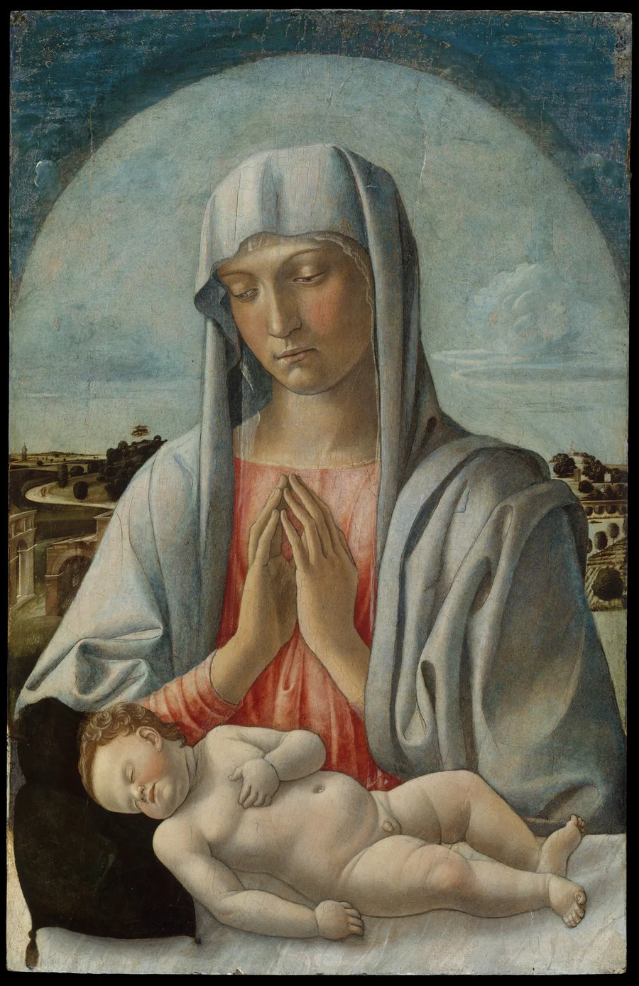 Jomfru Maria, der tilbeder den sovende Jesusbarn - Giovanni Bellini