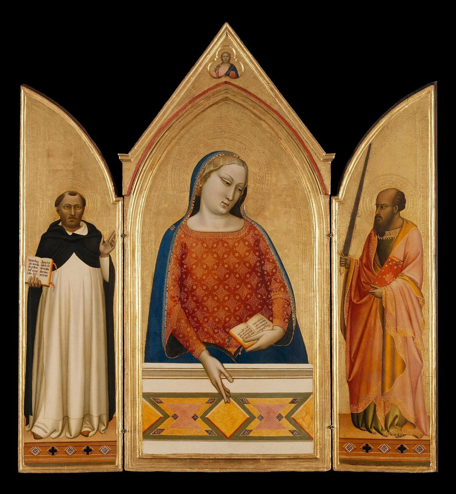 Jomfru Maria med de hellige Thomas Aquinas og Paulus - Bernardo Daddi