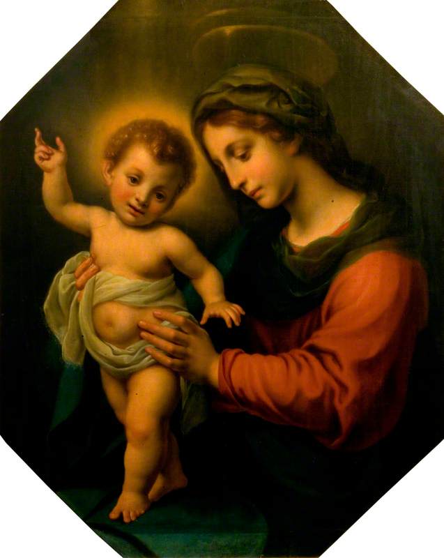 Jomfruen holder det stående barn - Carlo Dolci