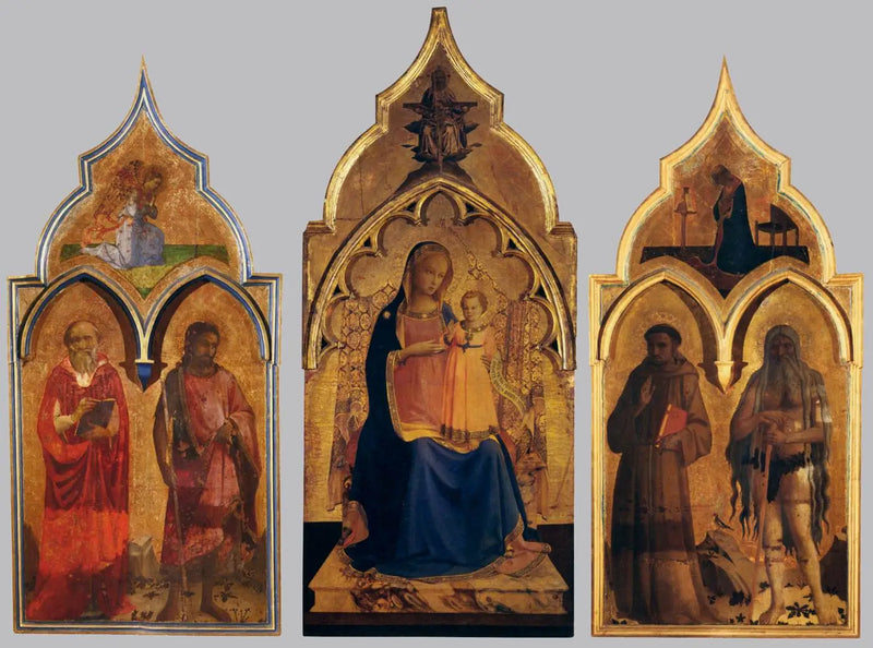 Jomfruen, der holder Jesusbarnet i sin arm - Fra Angelico