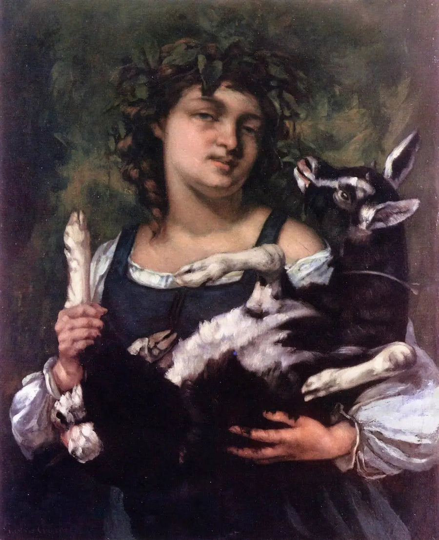 Den landsbykvinde med kid - Gustave Courbet