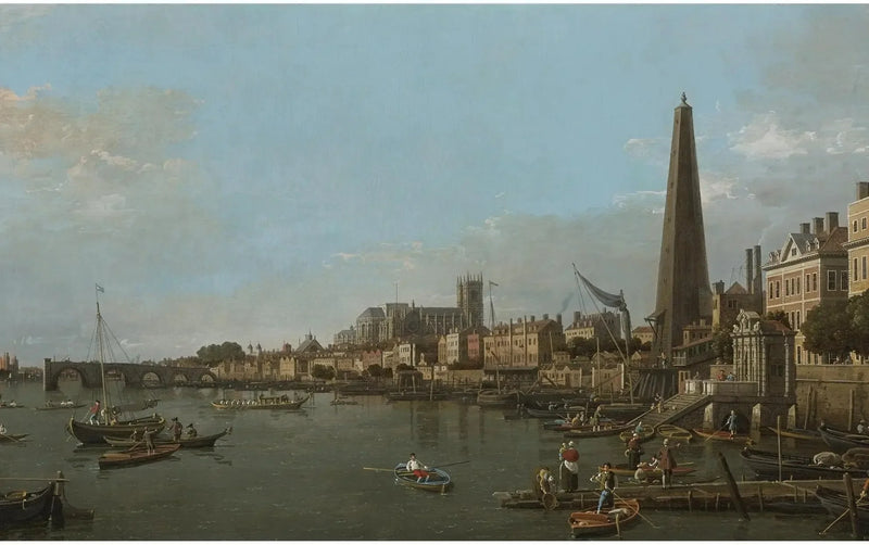 Westminster by fra Themsen, nær York Water Gate - Canaletto