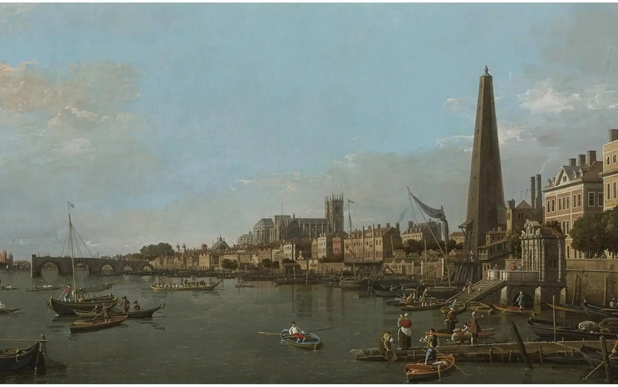 Westminster by fra Themsen, nær York Water Gate - Canaletto