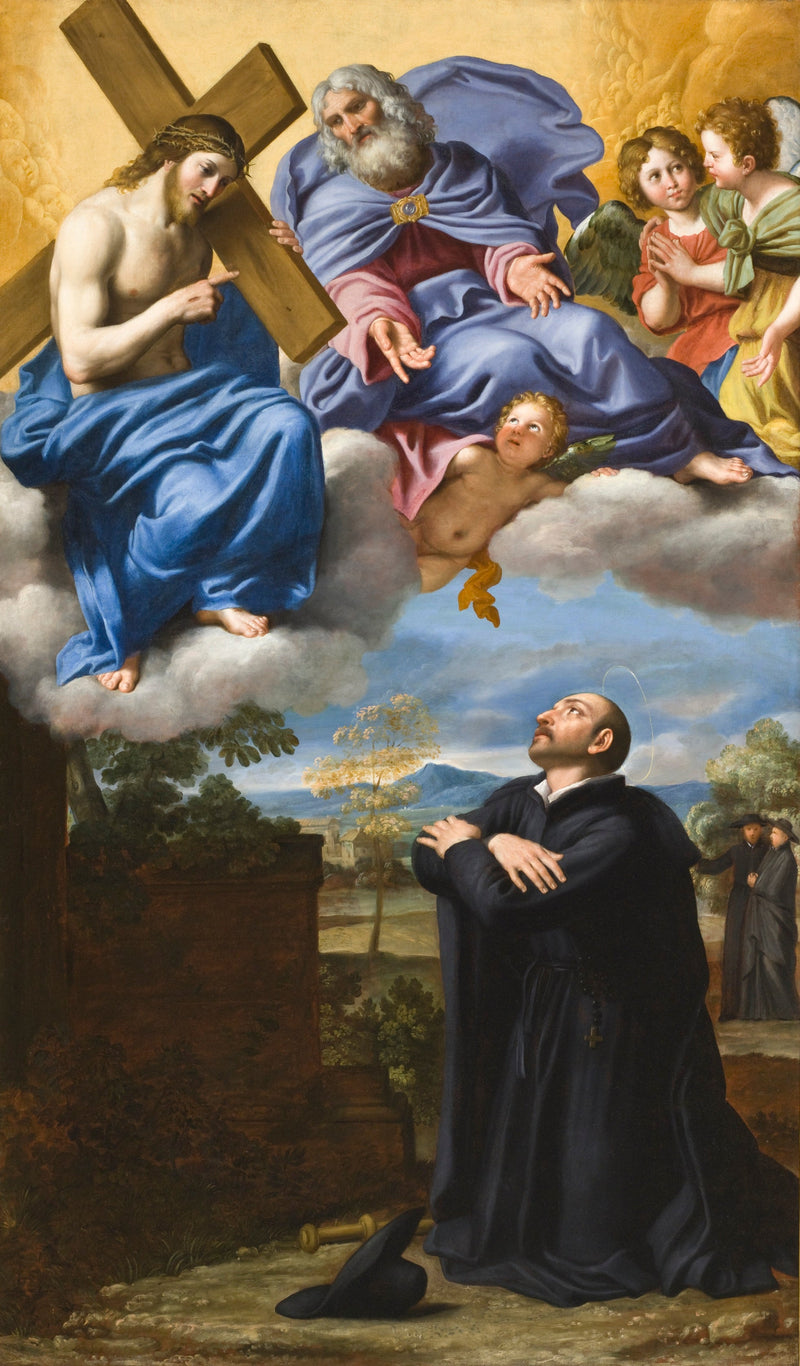 Kristi og Gud Faderens vision af Ignatius af Loyola i La Storta - Domenichino