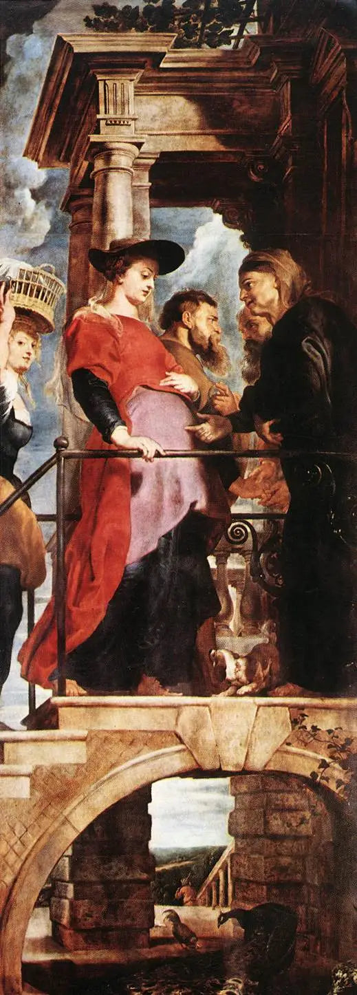 La Visitation (venstre panel af triptyken) - Peter Paul Rubens