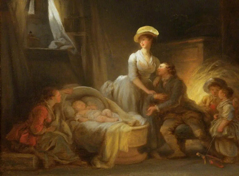 La Besøg hos amme - Jean-Honoré Fragonard