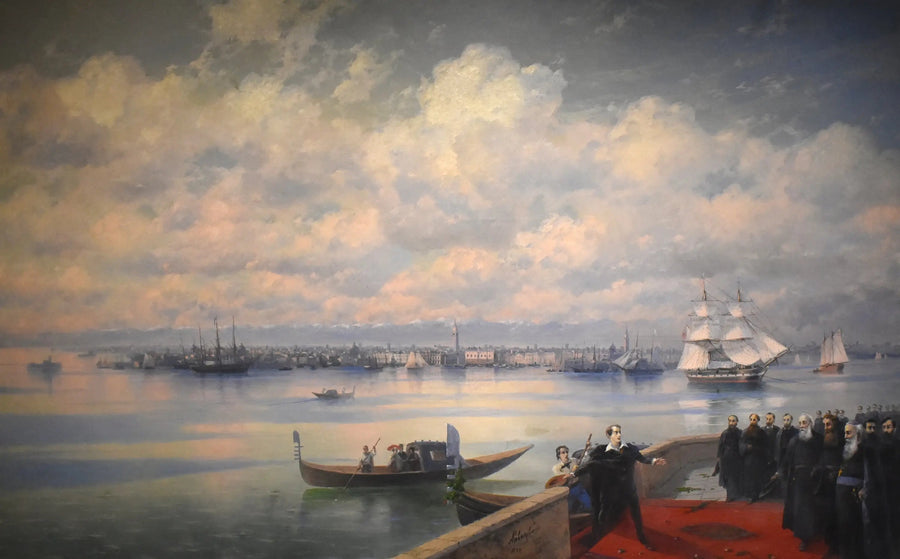 Byrons besøg hos Mekhitaristerne på øen Surb Ghazar - Ivan Aïvazovski