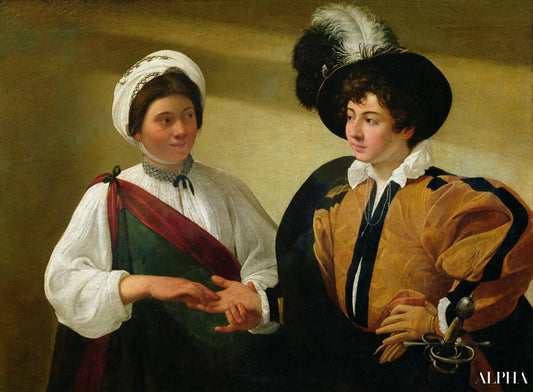 La voyante - Caravaggio - Reproduktioner af malerier og højkvalitets malerier