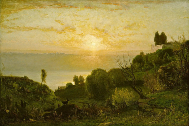 Lac Albano, solnedgang - George Inness