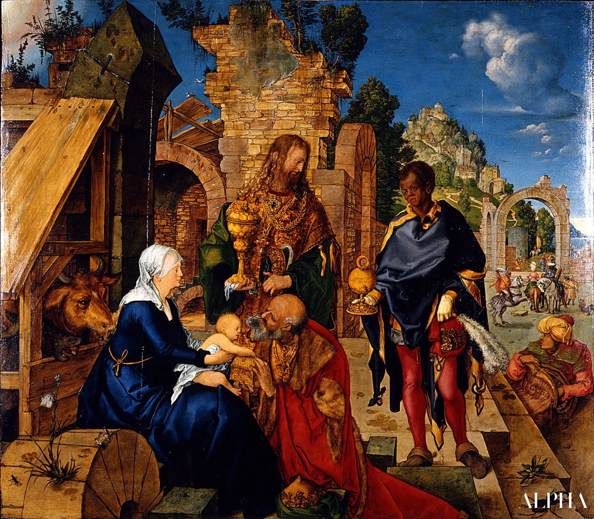Reproduction du tableau « L'Adoration des mages (Dürer) - Albrecht Dürer » par Alpha Reproduction en peinture à l’huile