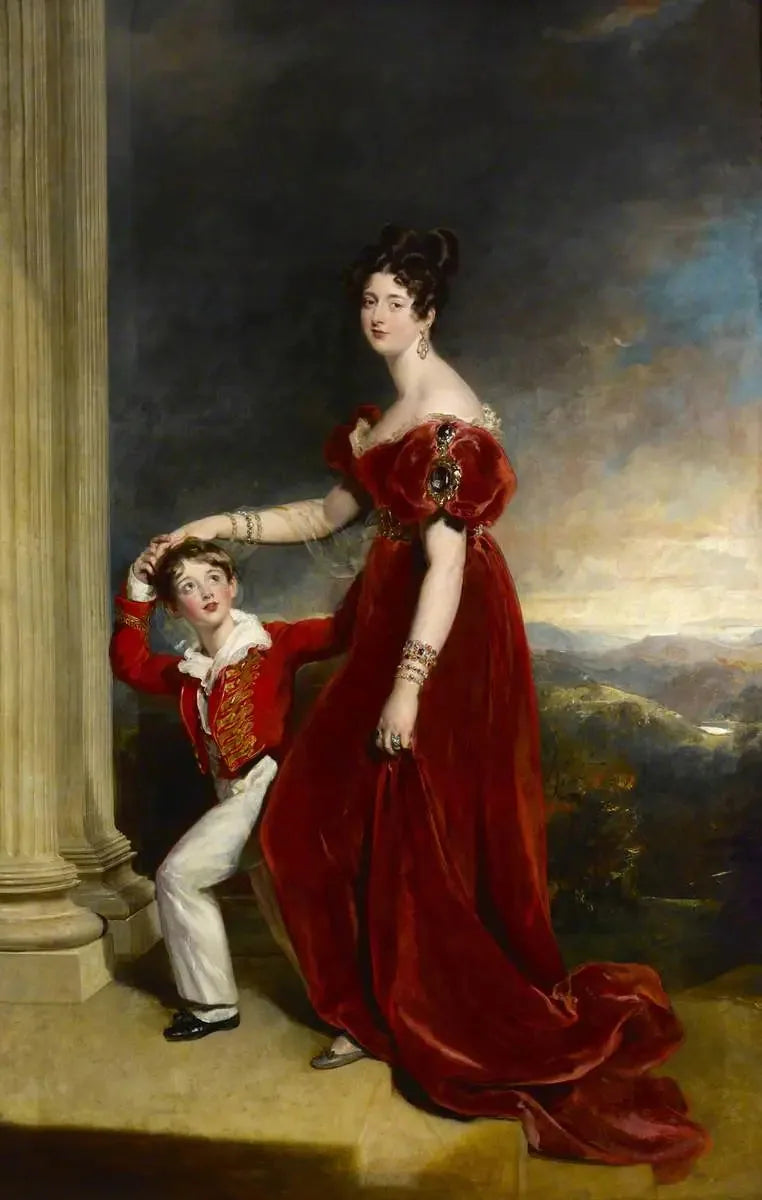 Lady Frances Anne Emily Vane-Tempest, marchioness de Londonderry (1800-1865) og hendes søn George Henry Robert Charles William Vane-Tempest, vicomte Seaham, senere 5. marchioness de Londonderry (1821-1884) - Thomas Lawrence