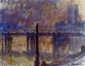Nålens spids og Charing Cross-broen - Claude Monet