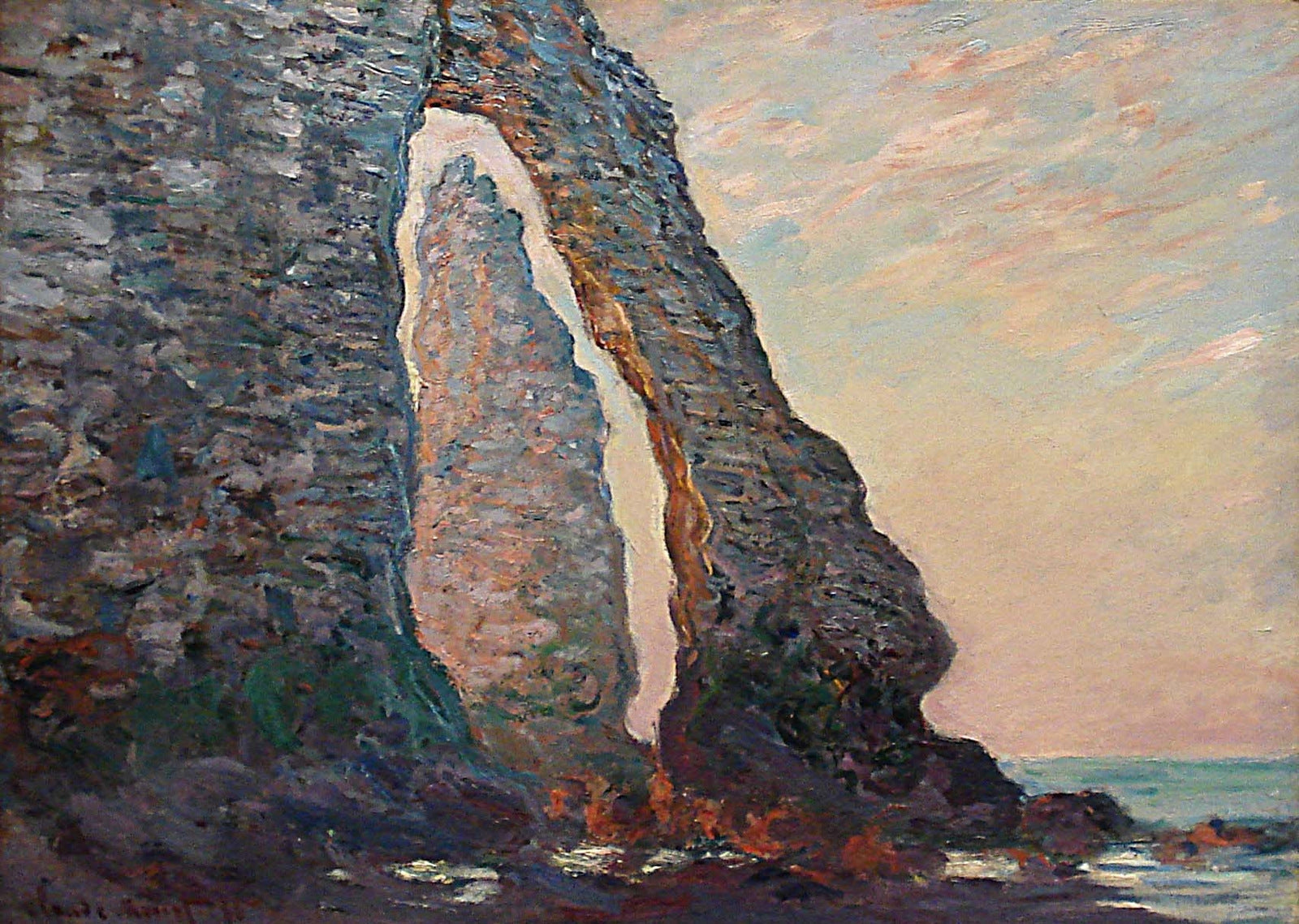 Reproduction du tableau « L'Aiguille vue à travers la Porte d'Aval - Claude Monet » par Alpha Reproduction en peinture à l’huile