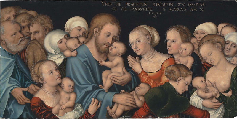 Lad de små børn komme til mig (Kristus velsigner børnene) - Lucas Cranach den Ældre