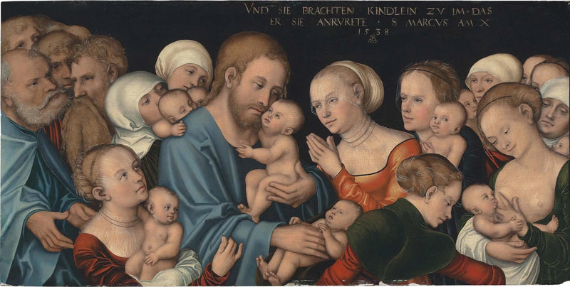 Lad de små børn komme til mig (Kristus velsigner børnene) - Lucas Cranach den Ældre
