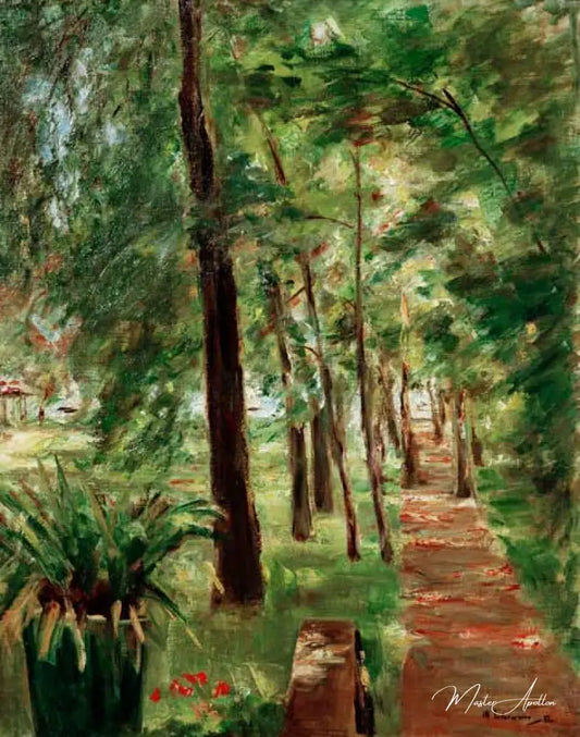 L'allée de bouleaux dans le jardin de Wannsee vers l'est - Max Liebermann - Reproductions de tableaux et peintures haut de gamme