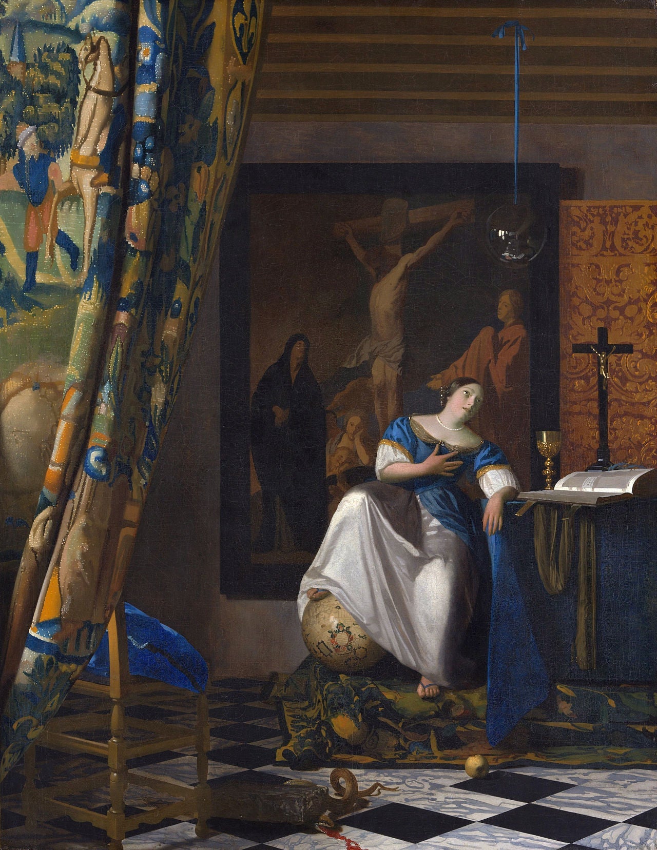 Reproduction du tableau « L'Allégorie de la Foi - Johannes Vermeer » par Alpha Reproduction en peinture à l’huile