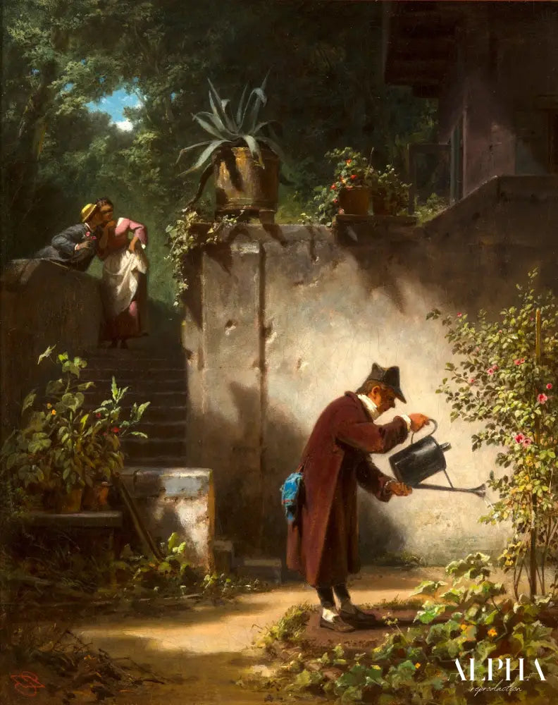 L'ami des fleurs - Carl Spitzweg - Reproductions de tableaux et peintures haut de gamme