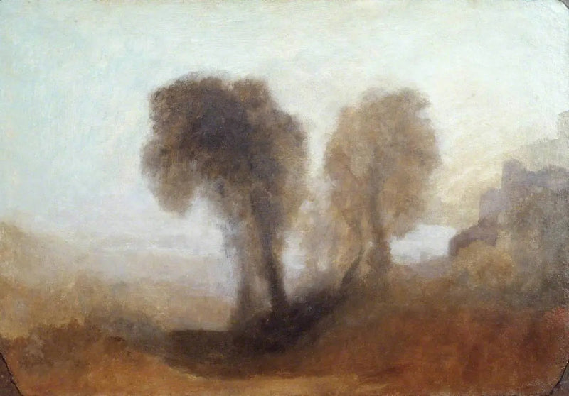 Landskab med Træer og et Slot - J. M. W. Turner