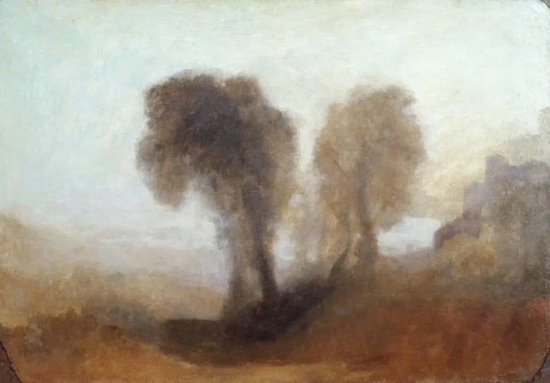 Landskab med Træer og et Slot - J. M. W. Turner