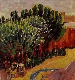 Landskab fra Caranteque med kvinde - Alexej von Jawlensky