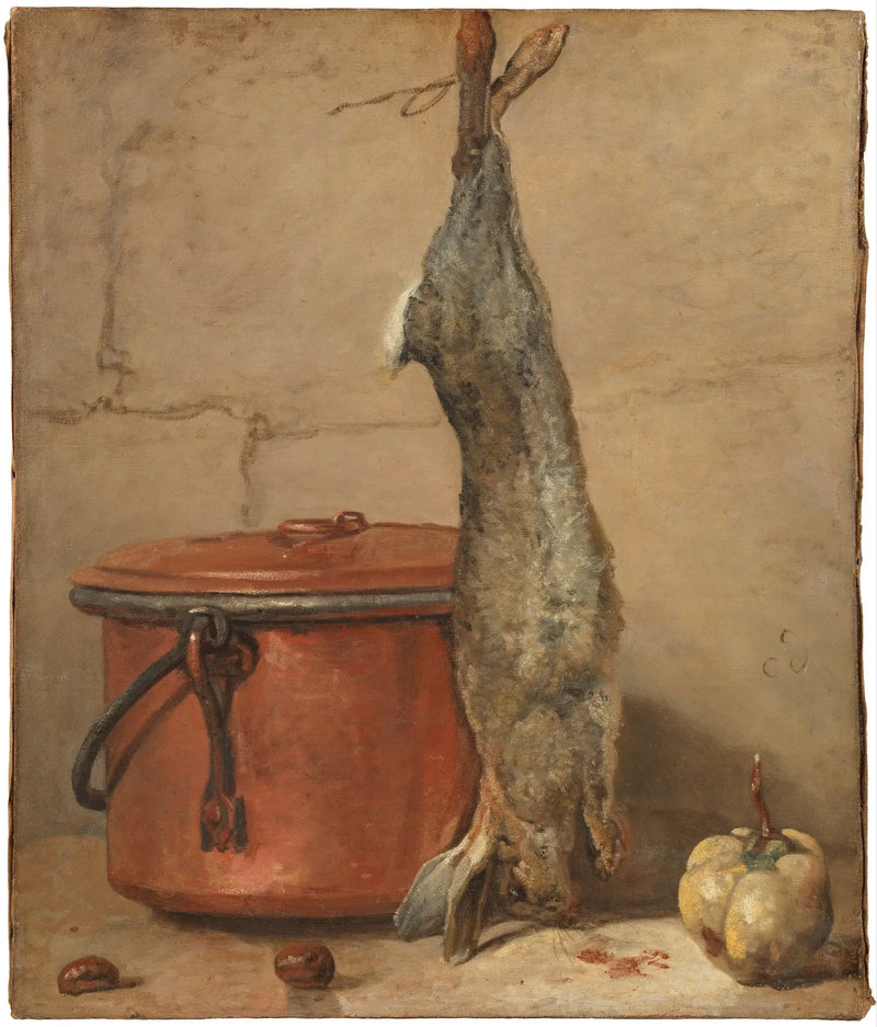 Kanin og gryde i kobber - Jean Siméon Chardin