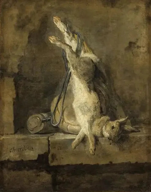Død kanin og Jagtudstyr - Jean Siméon Chardin