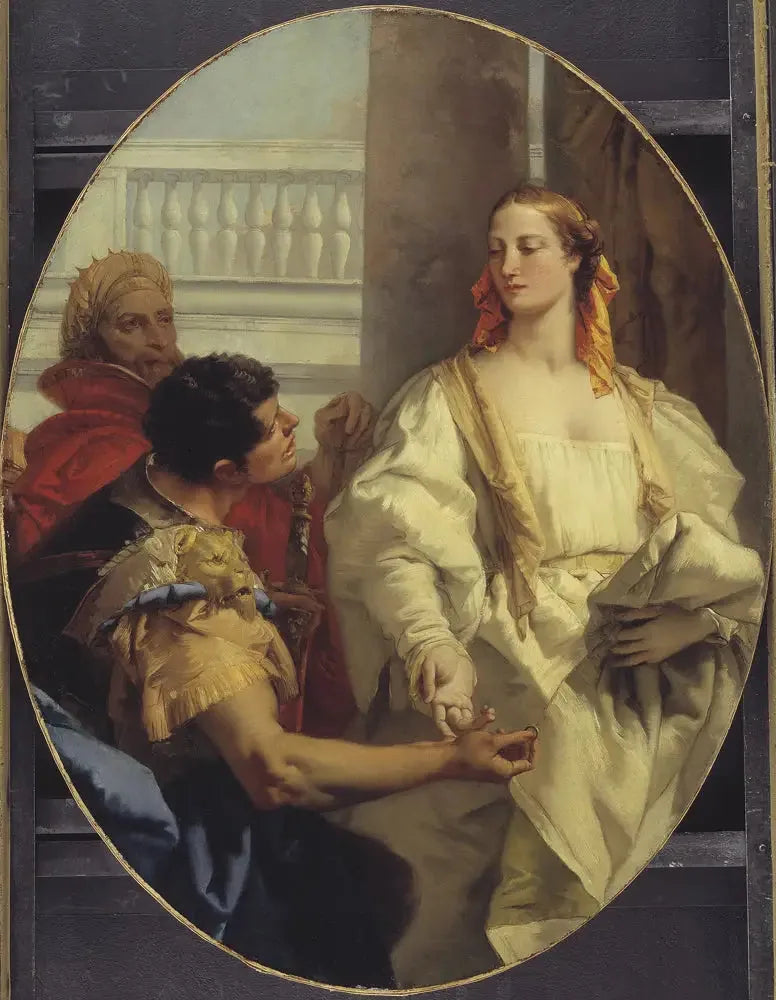 Latinus tilbyder sin datter Lavinia til Æneas i ægteskab - Giovanni Battista Tiepolo