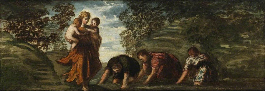 Latone, der forvandler Lykiske bønder til frøer - Jacopo Tintoretto