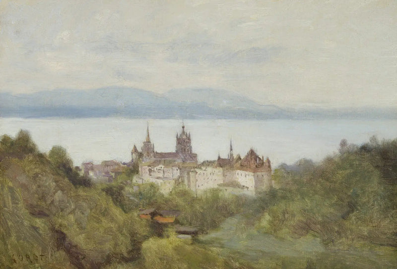 Lausanne og Lake Léman, juli 1842 - Jean-Baptiste Camille Corot