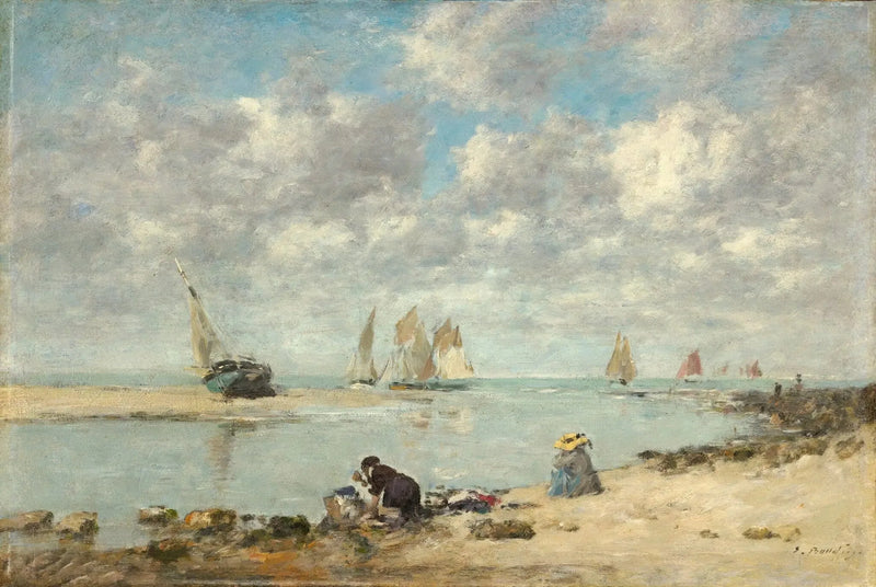 Vaskekone nær Trouville - Eugène Boudin
