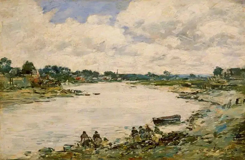 Vaskekoner ved Touques - Eugène Boudin
