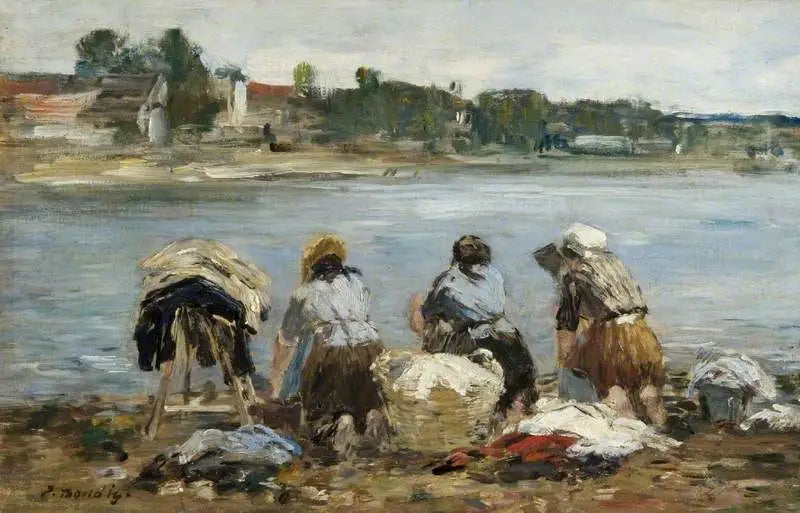 Vaskekoner ved Touques - Eugène Boudin