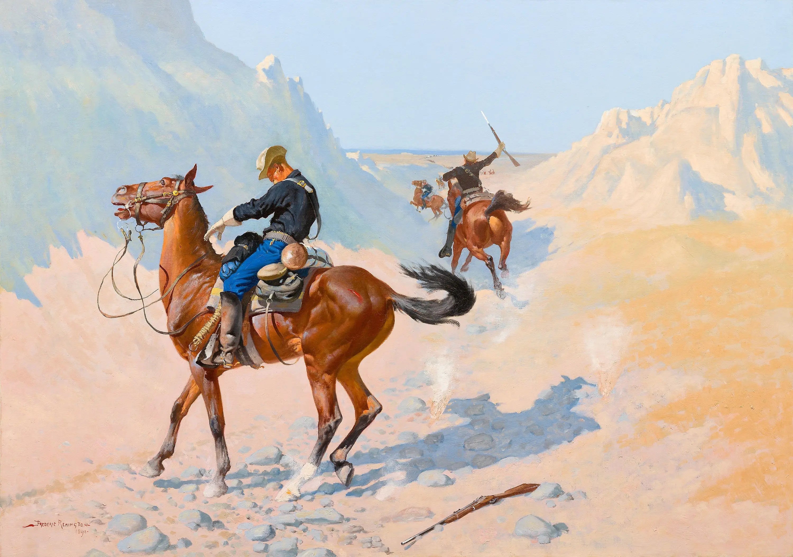 L’avant-garde ou le sacrifice militaire (l’embuscade) - Frederic Remington - Alpha Reproduction