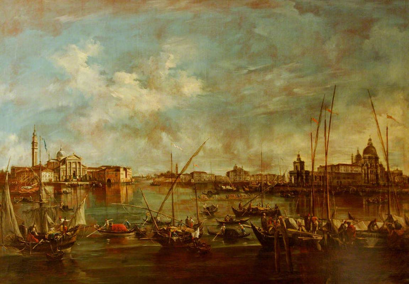 San Marco-bassinet med kirkerne San Giorgio Maggiore og Santa Maria della Salute, Venedig - Francesco Guardi