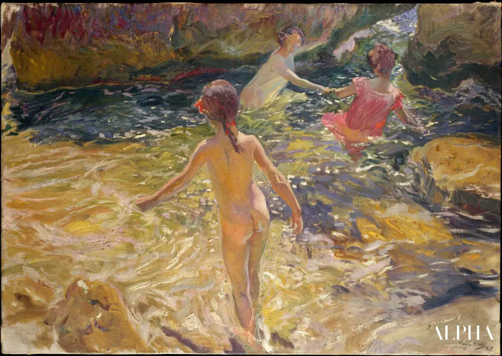 Le Bain - Sorolla - Reproductions de tableaux et peintures haut de gamme