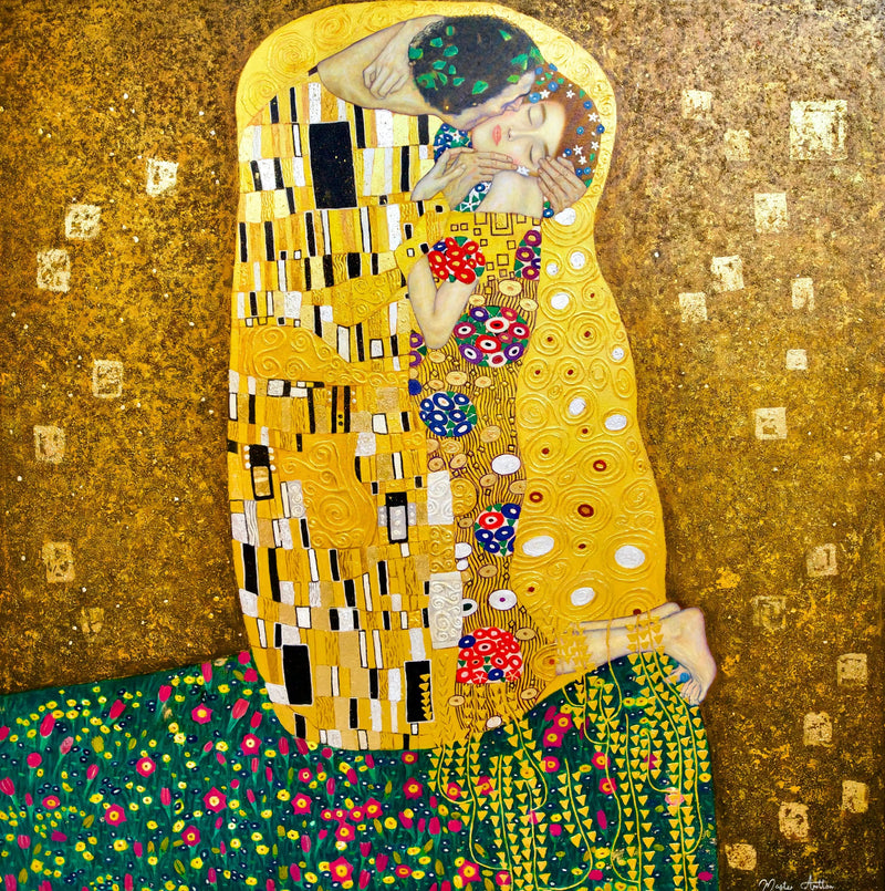 Kysset Genfortolket af Master Apollon | 200 x 200 cm