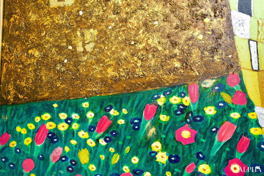 Le Baiser Réimaginé par Master Apollon | 200 x 200 cm Reproductions de tableaux à la peinture à l’huile