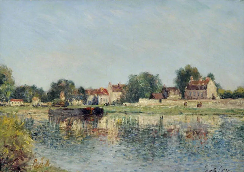 Dæmningen ved Saint-Mammes, Frankrig - Alfred Sisley