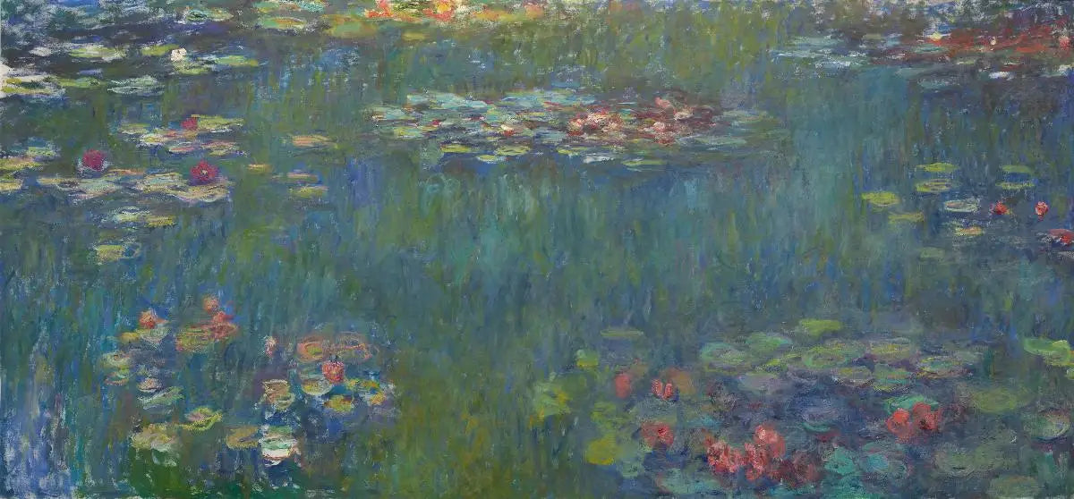 Reproduction du tableau « Le Bassin aux nymphéas, reflets verts - Claude Monet » par Alpha Reproduction en peinture à l’huile