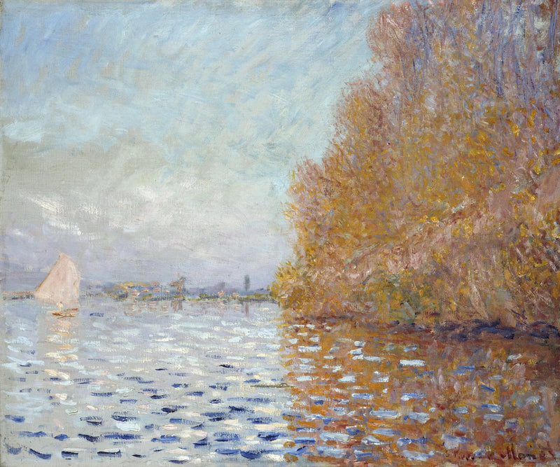 Argenteuil-bassinet med en sejlbåd - Claude Monet